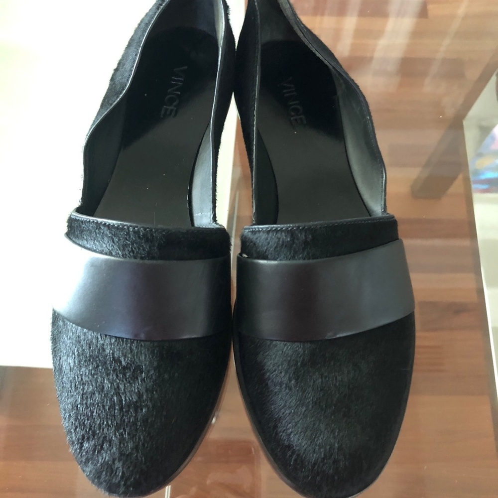 Vince leather and mohair flats/loafers